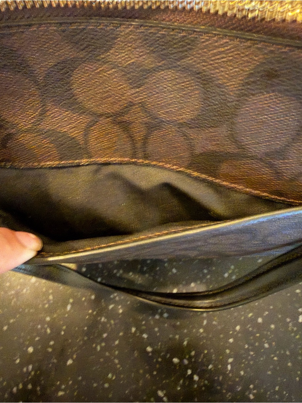 Classic Brown Black Tote Bag Gold Hardware Like New $298 - Picture 7 of 12